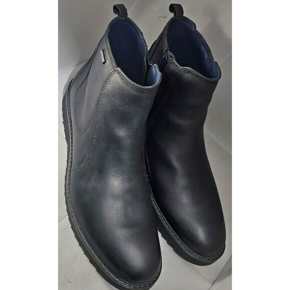 GEOX Respira Men\'s U Kapsian Chelsea Ankle  Boot Black Leather  Size 12 main image 4